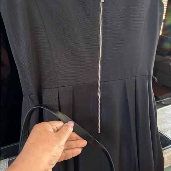 Anne Klein Black Sleeveless Midi Fit-Flare Dress with Pockets - Picture 5 of 9